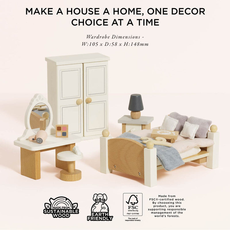 LE TOY VAN WOODEN DOLLS HOUSE MASTER BEDROOM