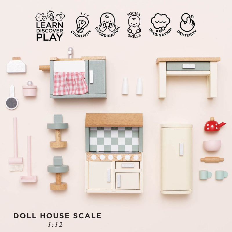 LE TOY VAN WOODEN DOLLS HOUSE KITCHEN