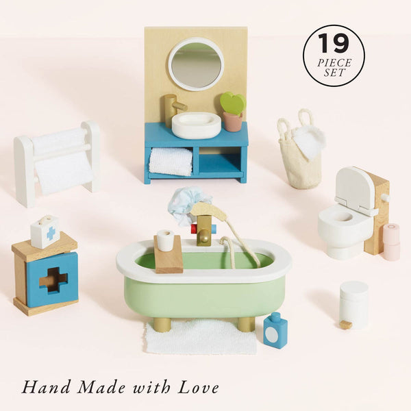 LE TOY VAN WOODEN DOLLS HOUSE BATHROOM FURNITURE