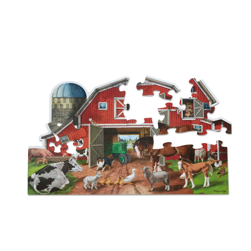 MELISSA AND DOUG BUSY BARN SHAPED FLOOR PUZZLE 32 PCS
