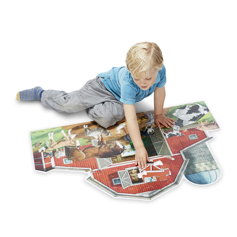 MELISSA AND DOUG BUSY BARN SHAPED FLOOR PUZZLE 32 PCS