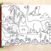 MUDPUPPY COLOURING ROLL- MIGHTY DINOSAURS