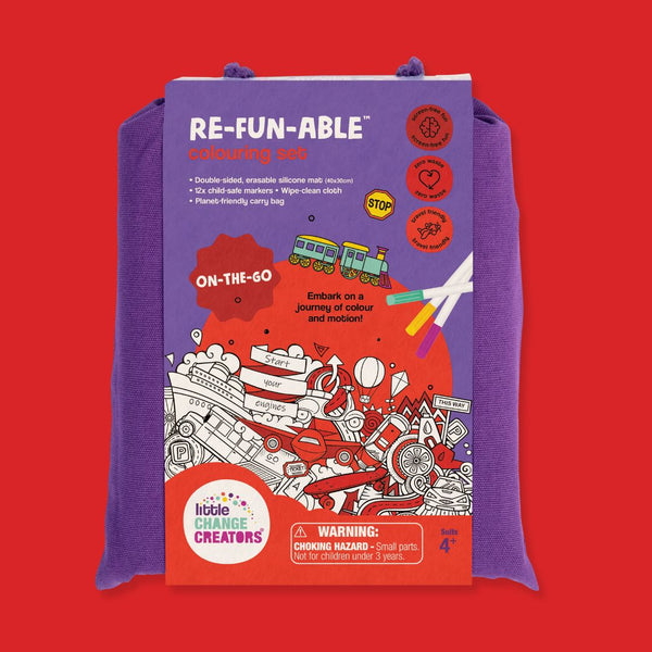 LITTLE CHANGE CREATORS SILICONE MAT COLOURING SET- ON-THE-GO