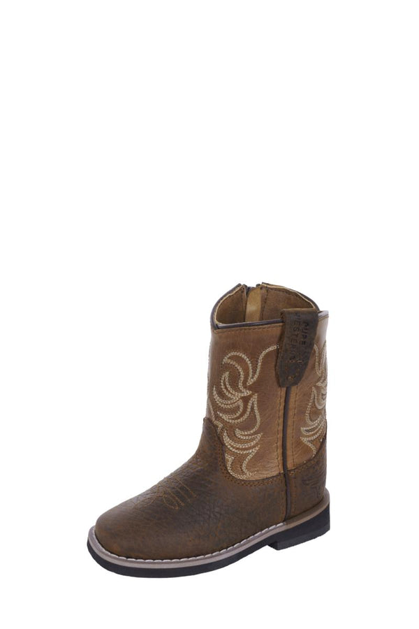 Pure Western Lincoln Toddler Boot - Brown/Tan