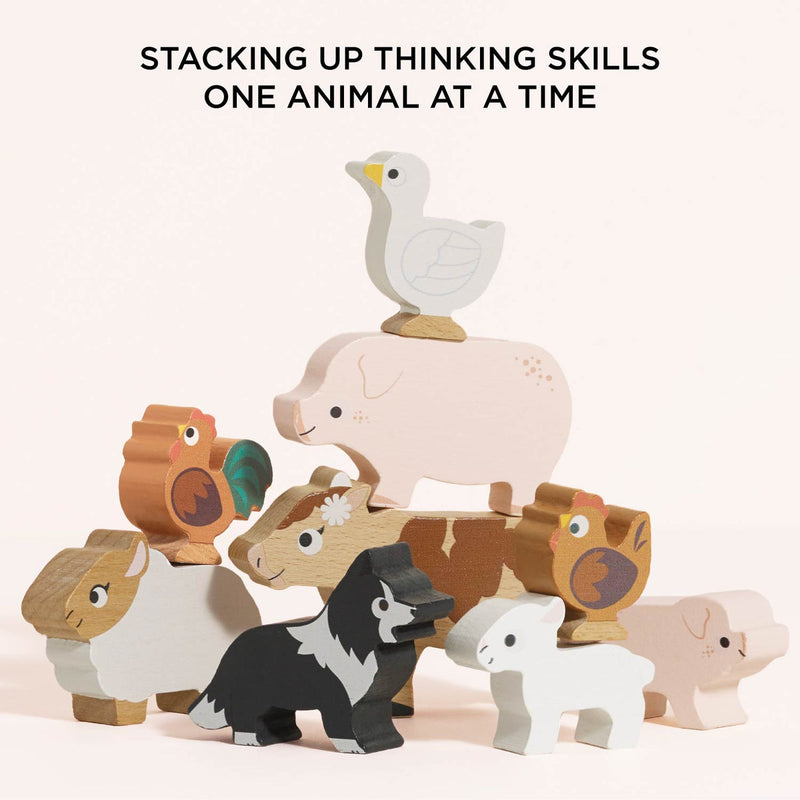 LE TOY VAN FAMYARD STACKING ANIMALS & BAG