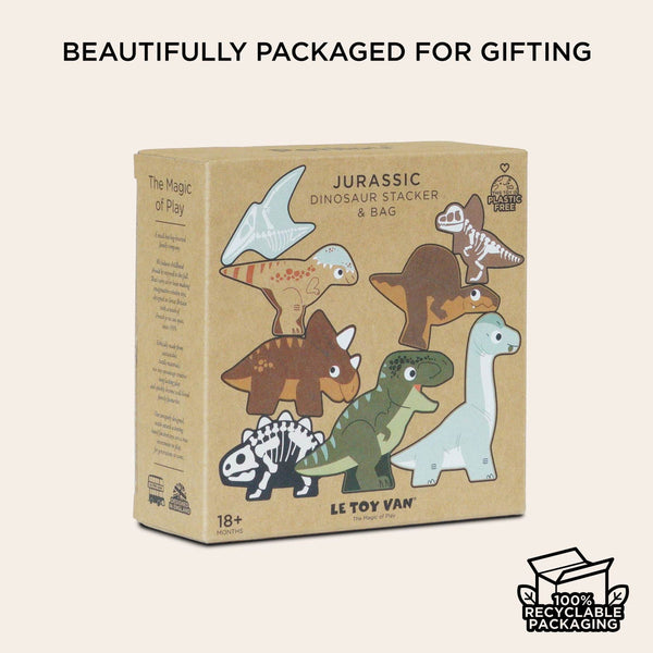 LE TOY VAN JURASSIC DINOSAUR STACKER & BAG