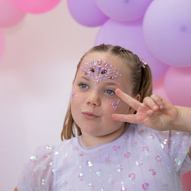 GLITTER GIRL UNICORN FACE GEMS- PURPLE PARTY