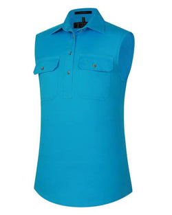 Pilbara Women's Closed Front Sleeveless Shirt - 5 Colours