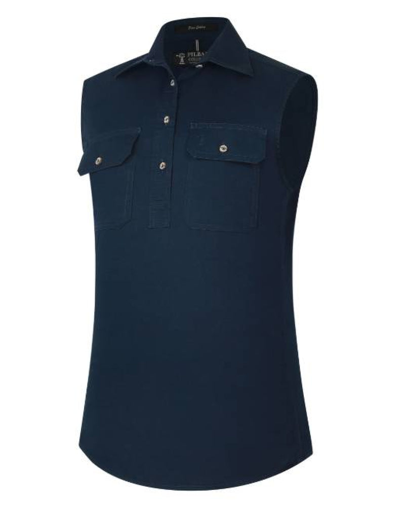 Pilbara Women's Closed Front Sleeveless Shirt - 5 Colours