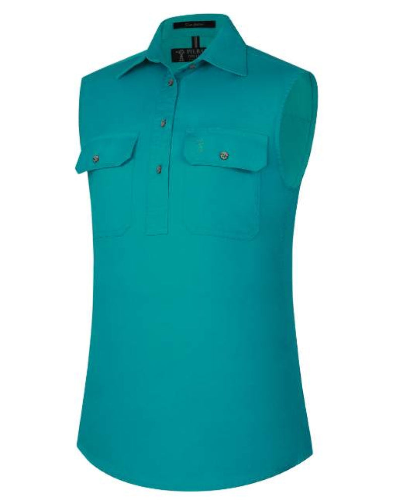 Pilbara Women's Closed Front Sleeveless Shirt - 5 Colours