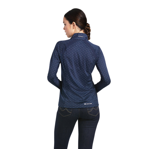 ARIAT Women's Sunstopper 2.0 1/4 ZIP - Navy Dot