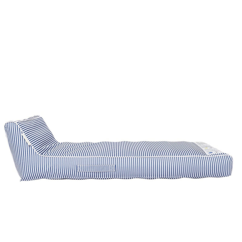 SUNNYLIFE LUXE LIE-ON LOUNGER FLOAT LE WEEKEND- NAVY STRIPE