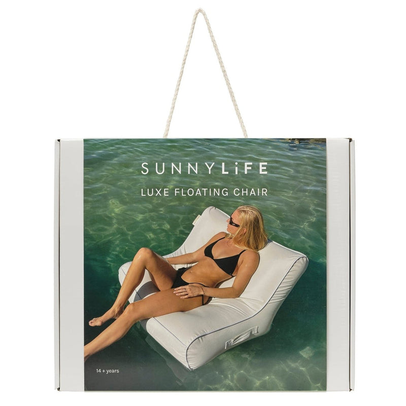 SUUNYLIFE LUXE FLOATING CHAIR- CASA CREAM, SAGE & MARINE STRIPE