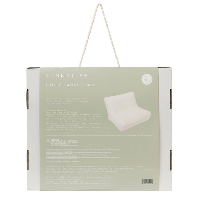 SUUNYLIFE LUXE FLOATING CHAIR- CASA CREAM, SAGE & MARINE STRIPE