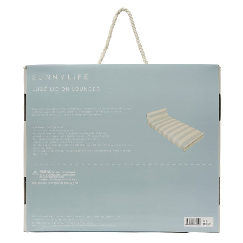 SUNNYLIFE LUXE LIE-ON LOUNGER LAZY DAYS- BLUE STRIPE