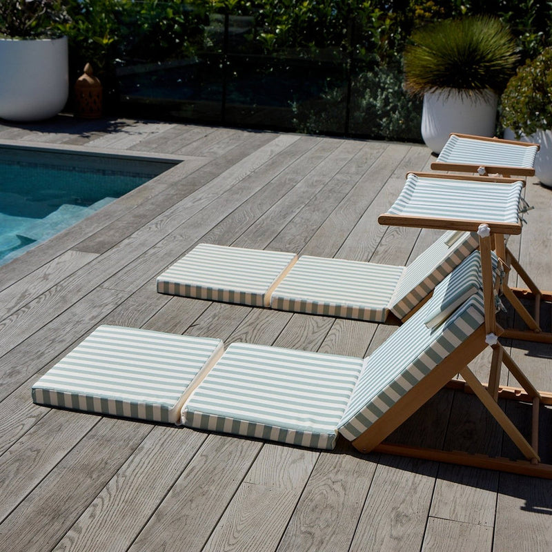 SUNNYLIFE POOL HOUSE DAYBED- CASA CREAM & SAGE STRIPE