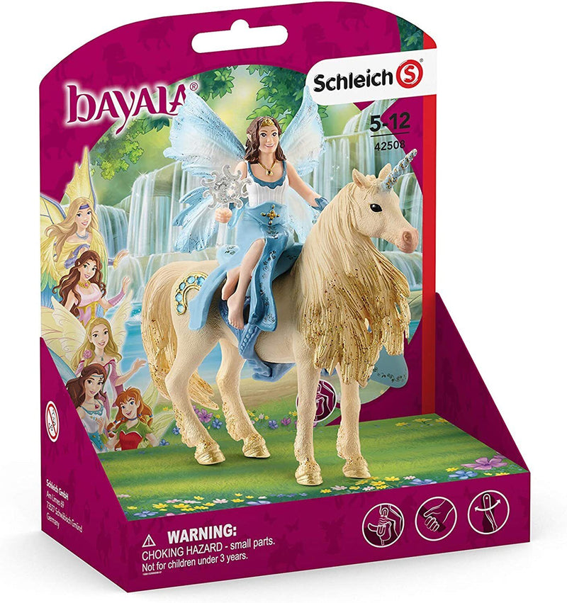 SCHLEICH BAYALA EYELA RIDING ON GOLDEN UNICORN