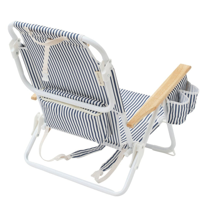 SUNNYSIDE THE RESORT LUXE BEACH CHAIR- BLUE/ WHITE