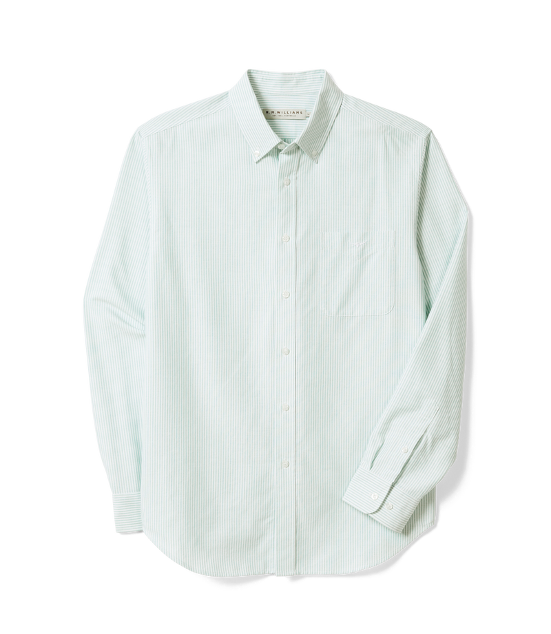 R.M. Williams Regular Oxford Shirt - Green/White