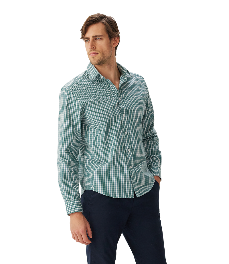 R.M. Williams Classic Poplin Shirt - Green/Blue