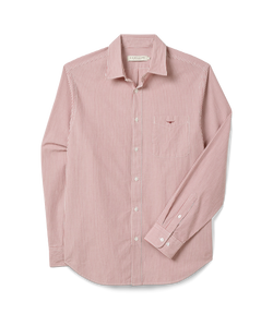 R.M. Williams Regular Poplin Stripe Shirt - Red/White