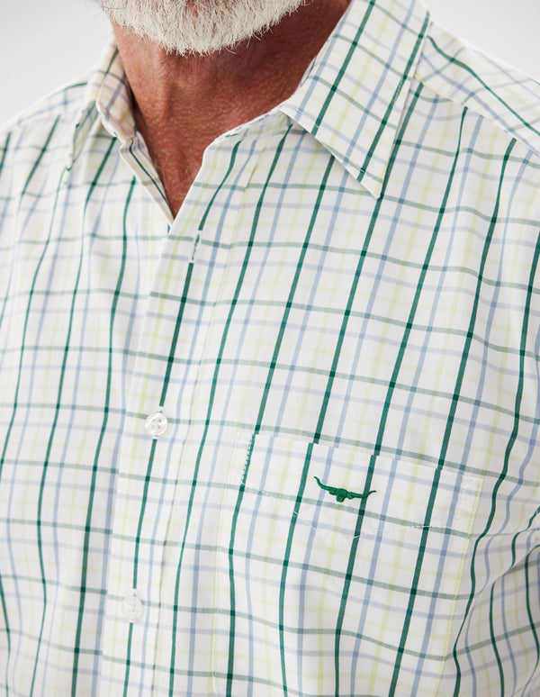 R.M. Williams Hervey Shirt - White/Blue/Green