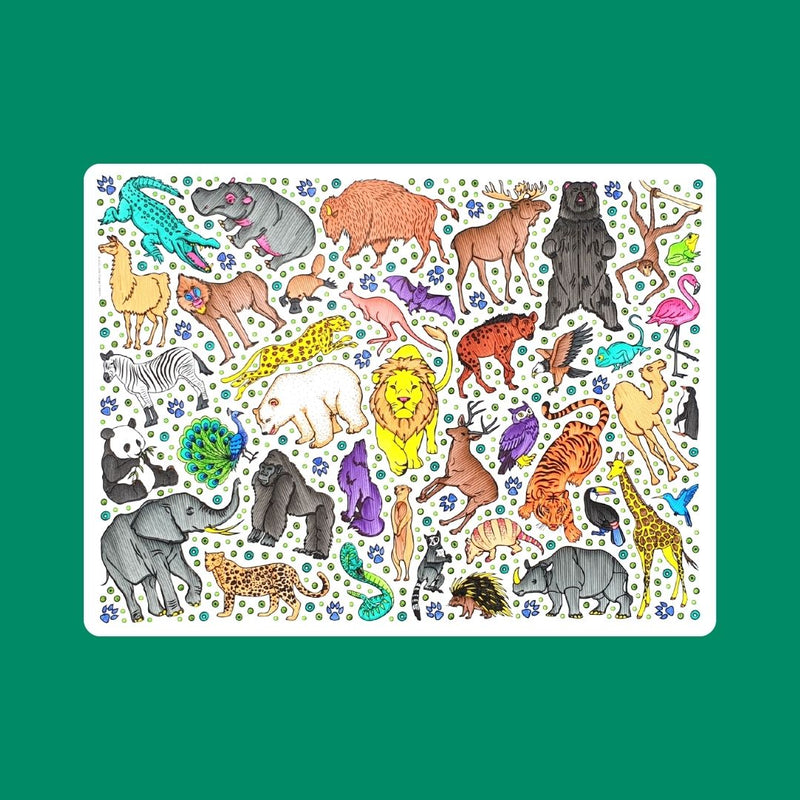 LITTLE CHANGE CREATORS SILICONE MAT COLOURING SET- SAFARI