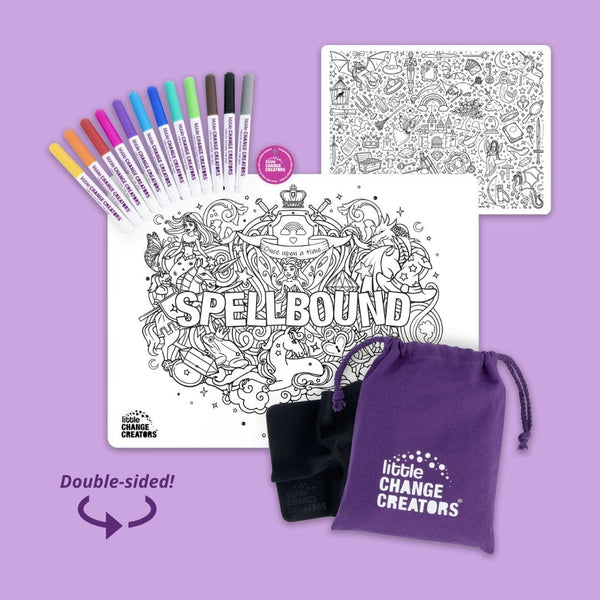 LITTLE CHANGE CREATORS SILICONE MAT COLOURING SET- SPELL BOUND