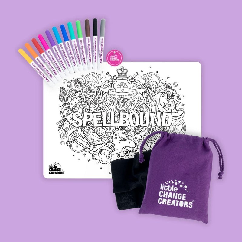 LITTLE CHANGE CREATORS SILICONE MAT COLOURING SET- SPELL BOUND