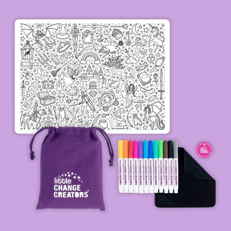 LITTLE CHANGE CREATORS SILICONE MAT COLOURING SET- SPELL BOUND