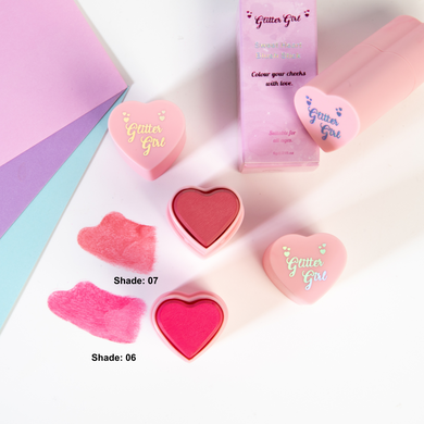 GLITTER GIRL SWEET HEART BLUSH STICK- SUGAR HEART
