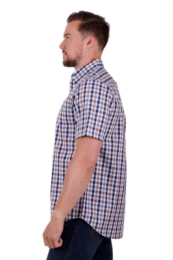 Thomas Cook Gorden Short Sleeve Shirt - Navy/Tan