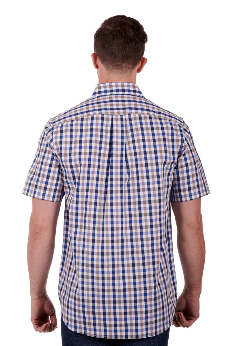 Thomas Cook Gorden Short Sleeve Shirt - Navy/Tan