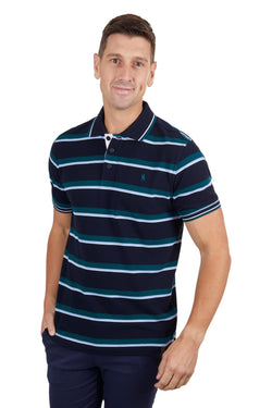 Thomas Cook Mens Nolan Tailored Short Sleeve Polo - Navy/Ocean