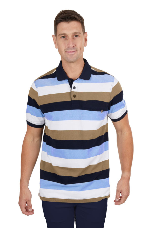 Thomas Cook Mens Jay 1-Pocket Short Sleeve Polo - Navy/Tan