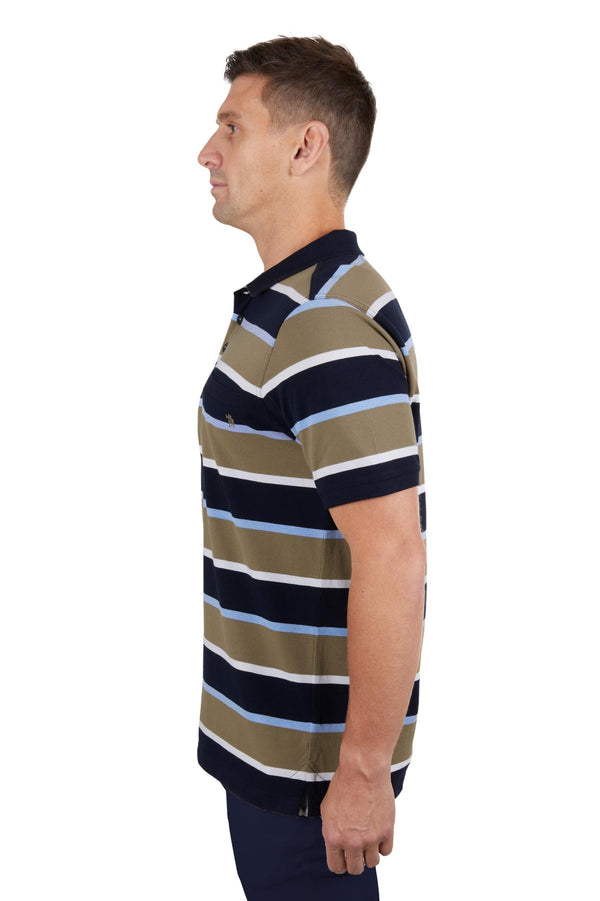 Thomas Cook Mens Troy 1-Pocket Short Sleeve Polo - Navy/Tan