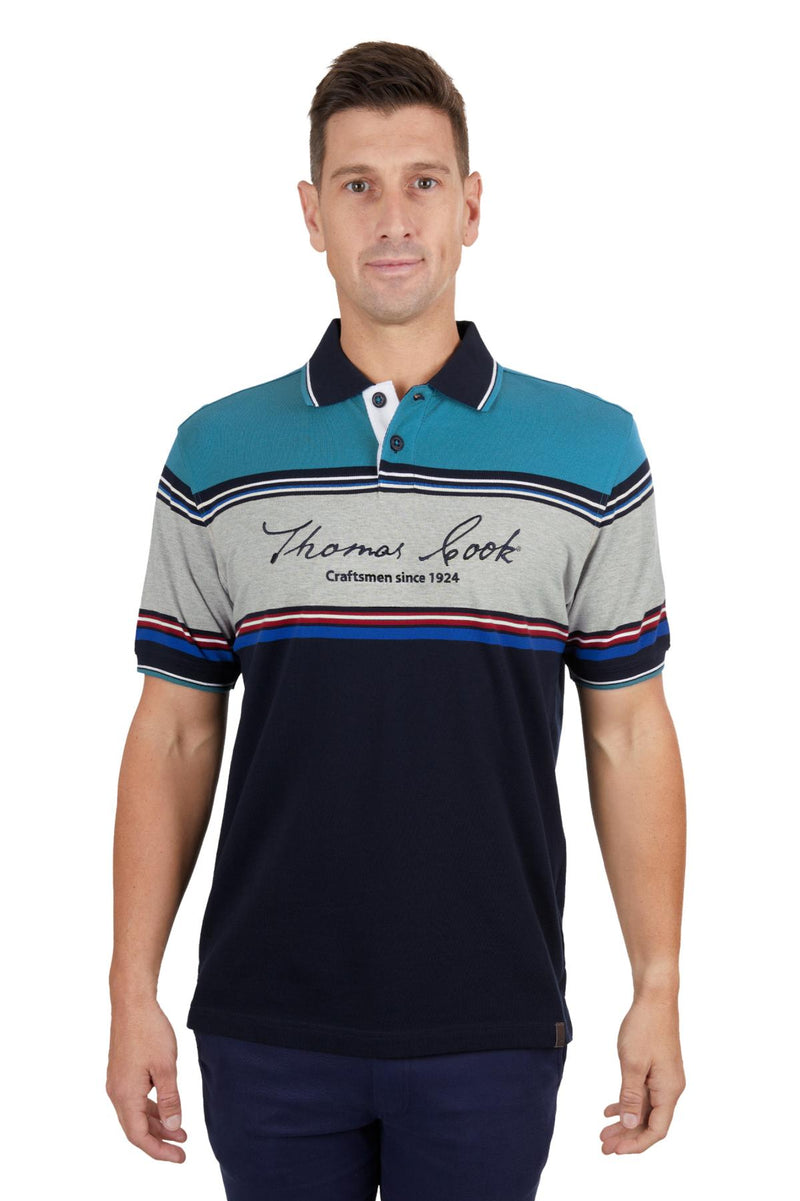 Thomas Cook Mens Dylan Tailored Short Sleeve Polo - Navy/Blue