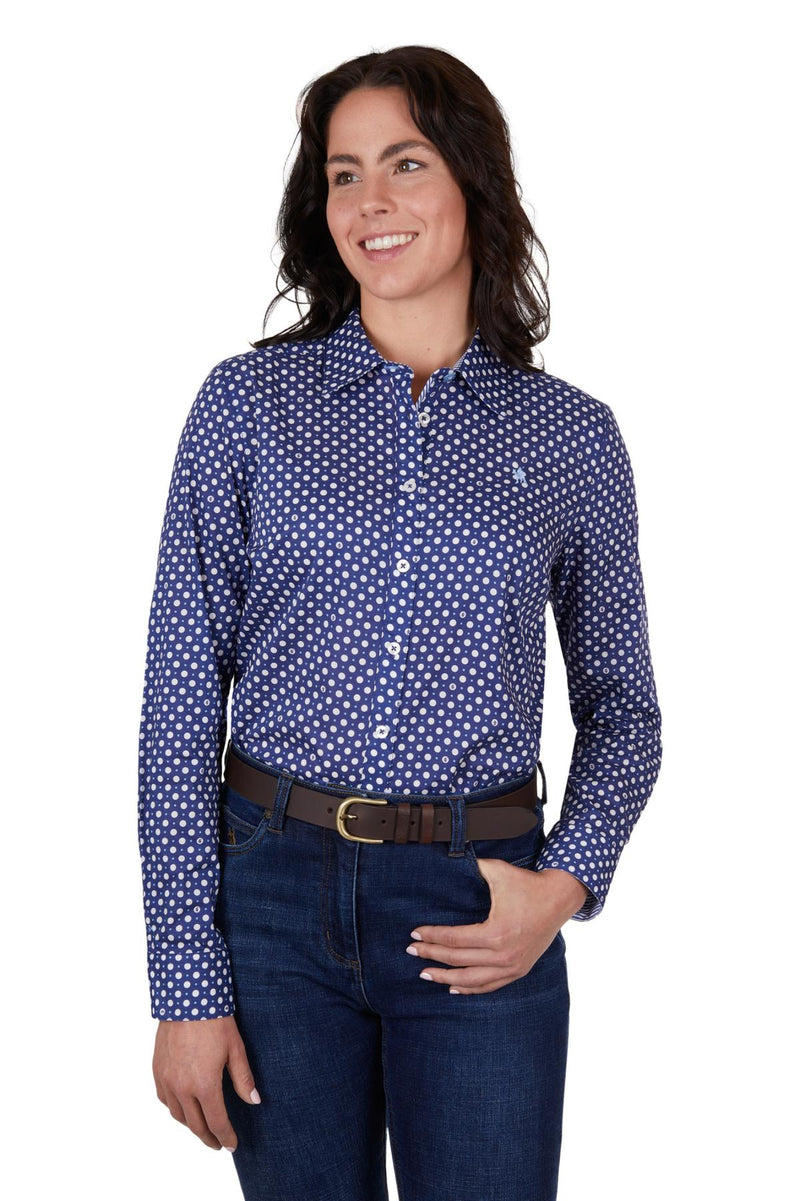 Thomas Cook Womens Gina Long Sleeve Shirt - Royal Blue