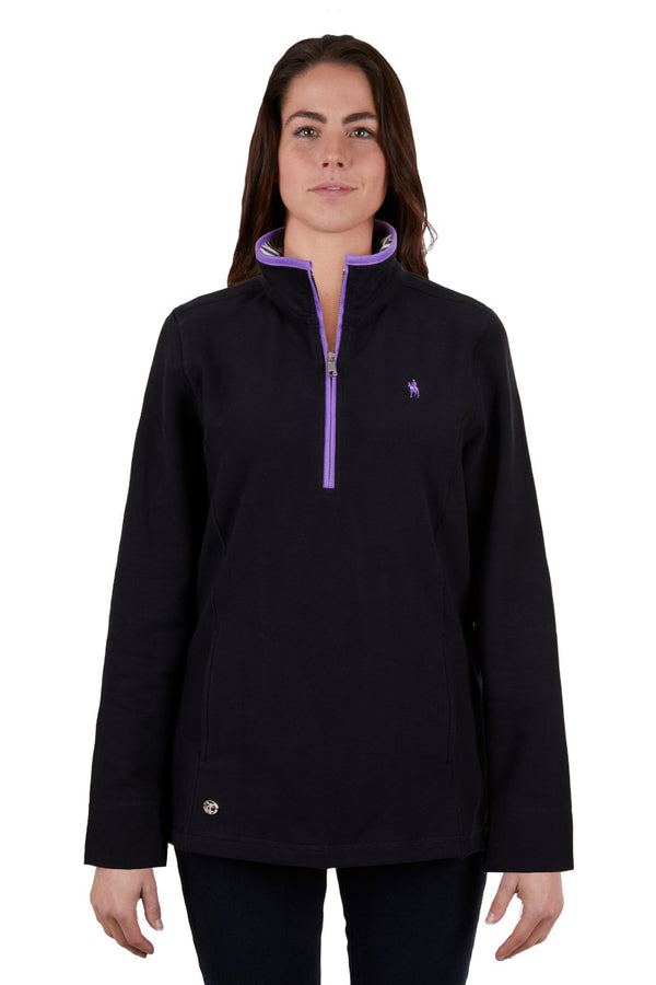 Thomas Cook Women's Charlie Classic 1/4 Zip Neck Rugby - Black