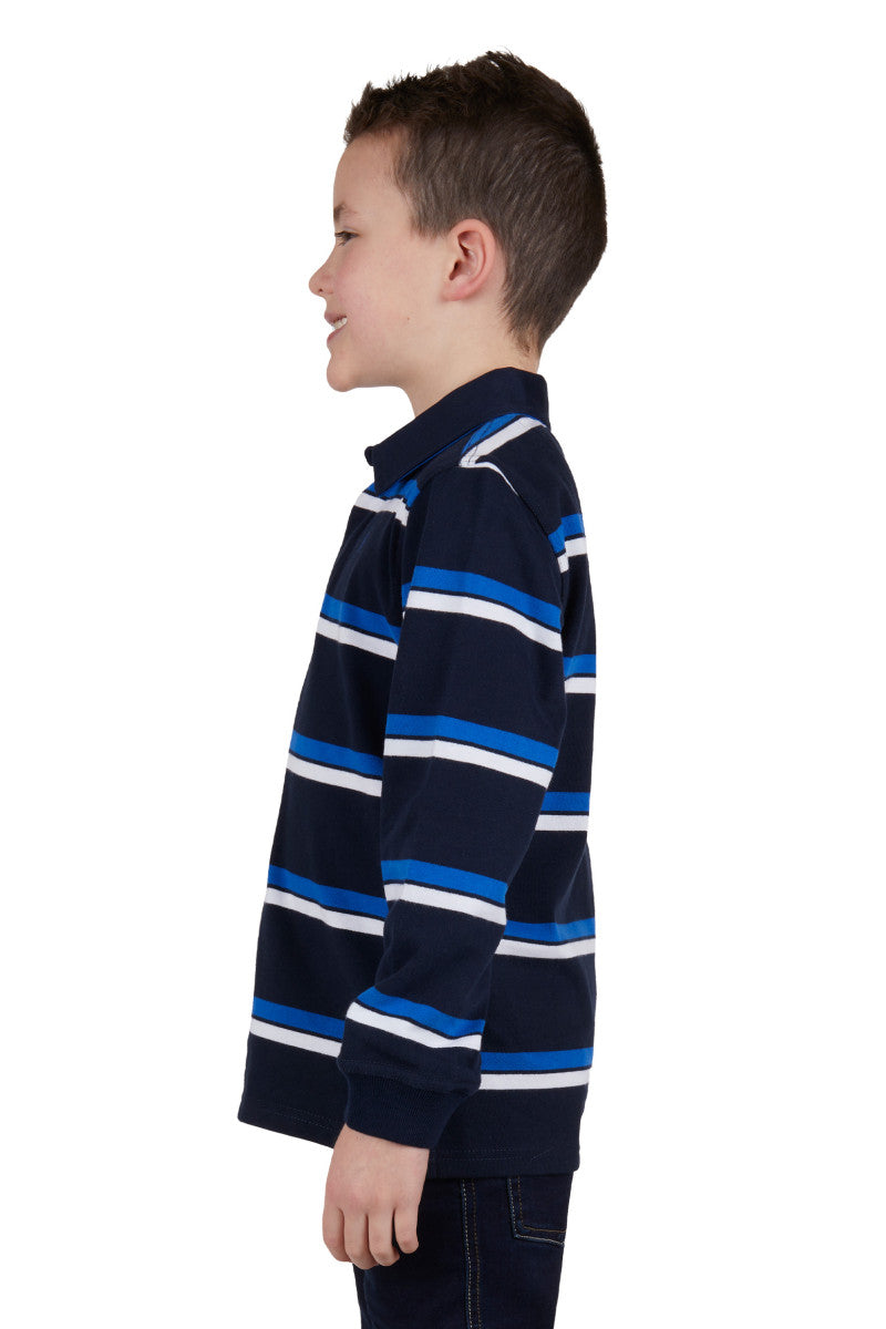 Thomas Cook Boys (Kids) Pioneer Stripe Rugby - Navy/Royal