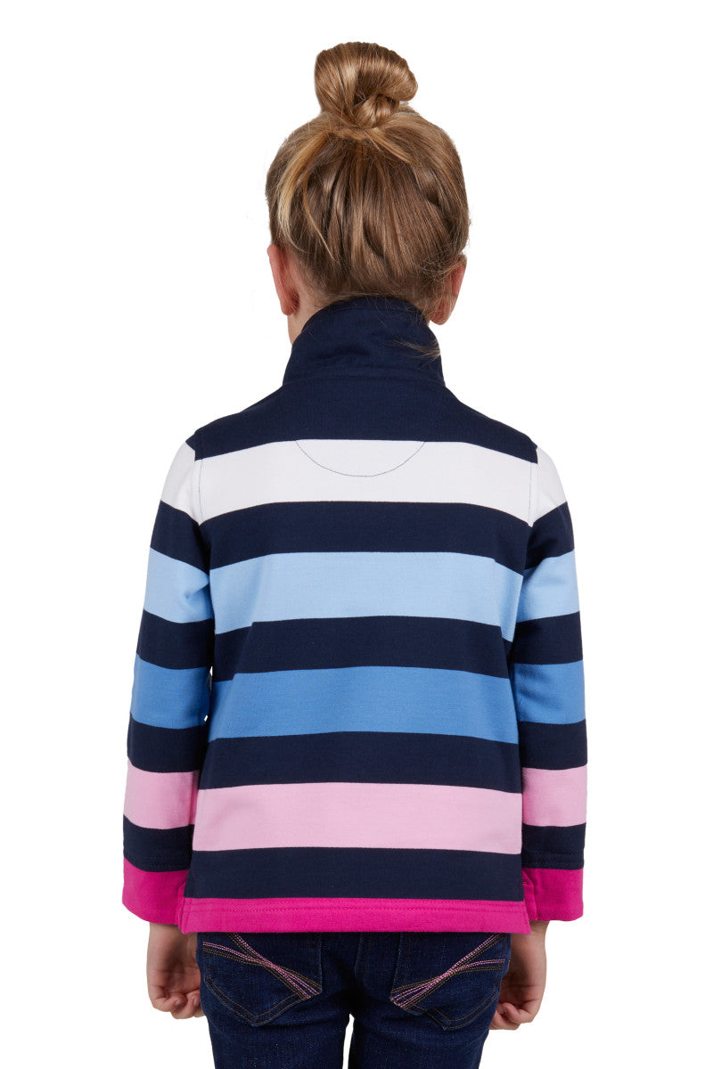 Thomas Cook Girls (Kids) Orla Stripe 1/4 Zip Rugby - Navy/Multi