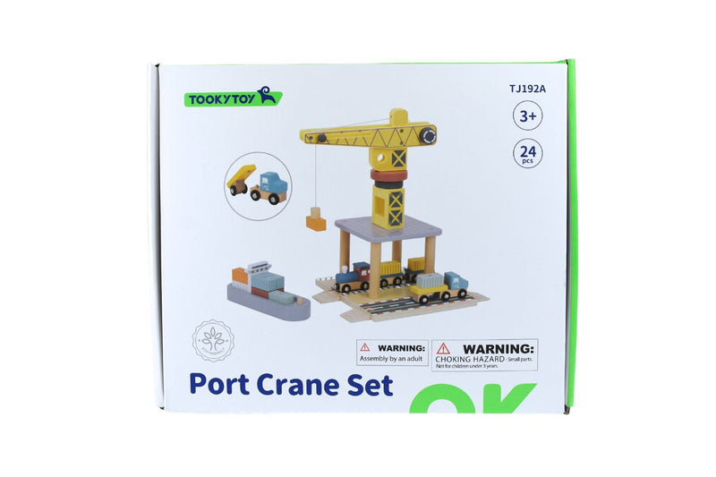 TOOKY TOY PORT CRANE CARGO SET