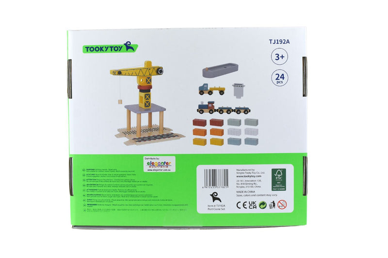 TOOKY TOY PORT CRANE CARGO SET