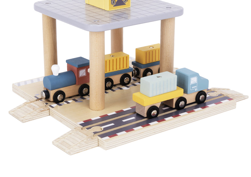 TOOKY TOY PORT CRANE CARGO SET
