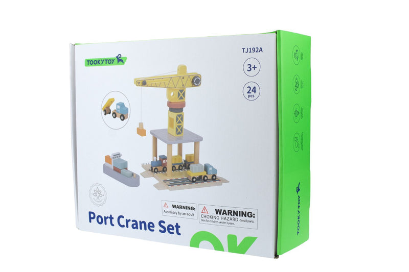 TOOKY TOY PORT CRANE CARGO SET