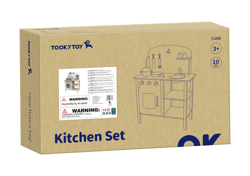 TOOKY TOY WOOD PLAY KITCHEN SET