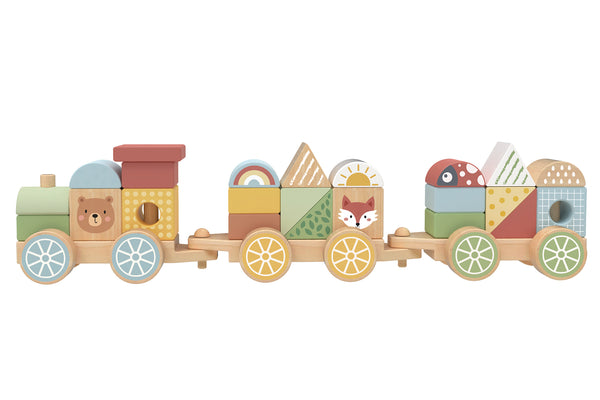 TOOKY TOY- MY FOREST FRIENDS STACKING BLOCKS TRAIN