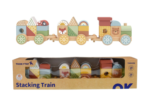 TOOKY TOY- MY FOREST FRIENDS STACKING BLOCKS TRAIN