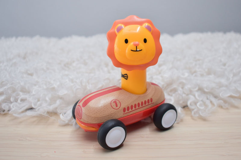 WANBORNS WOODEN PRESS GO RACER LION