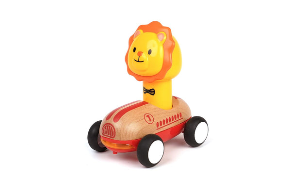 WANBORNS WOODEN PRESS GO RACER LION